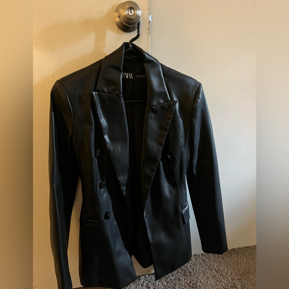 Zara blazer faux leather size XS god condition